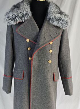 苏联M69式条例老兵礼服大衣灰色男装复古防寒保暖长款风衣