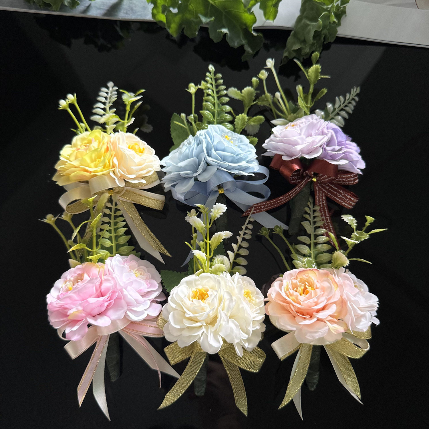 公司商务森系仿真花磁铁胸花婚庆会议毕业贵宾嘉宾领导中式胸襟花