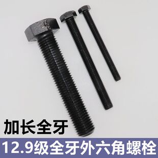 12.9级高强度全牙外六角螺丝螺栓 GB5783全牙加长超长螺丝螺栓