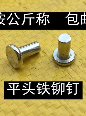 GB109平头实心铁铆钉镀锌平头敲击式铆钉M3M4M5M6M8包邮厂家直销