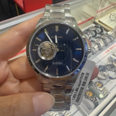 雷诺男表镂空透底全自动机械表