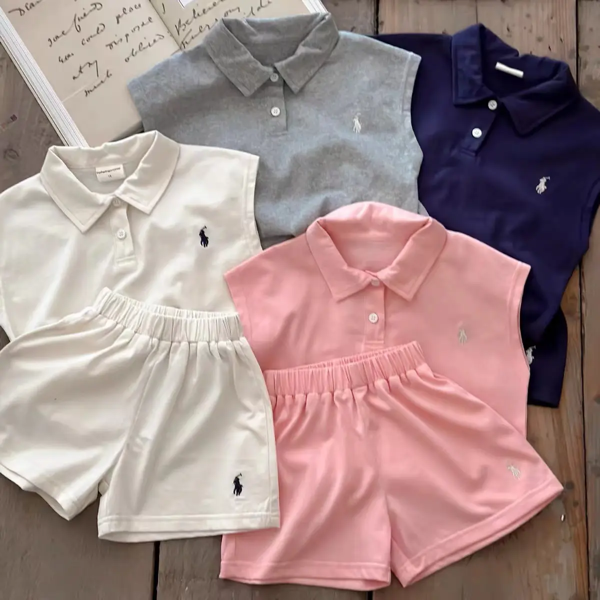儿童无袖套装夏男童短裤纯色小童POLO衫潮牌宝宝T恤两件套女翻领,童装/婴儿装/亲子装,套装,淘宝优惠券,粉丝福利购,淘宝优惠卷