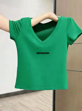 纯棉高腰小个子露脐上衣