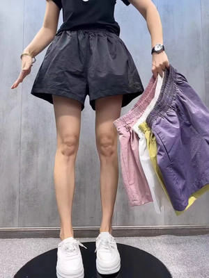 质感松紧腰夏季纯色短裤裤子