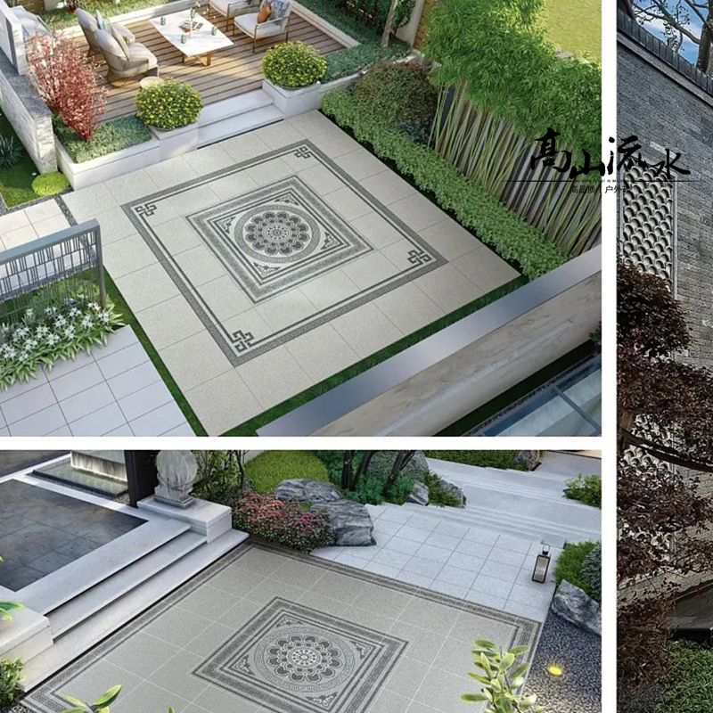 中式地砖福禄拼图户外地铺石瓷砖