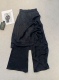 拼接裤 春夏穿搭改良设计感假两件黑色休闲裤 裙女 新中式 询价私
