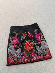 时尚 休闲宽松显瘦气质法绣半裙A字短裙女 2026早春新款 设计师正版