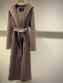 询价私 大衣外套系带收腰显瘦气质款 高级奢华 秋冬高级感连帽长款