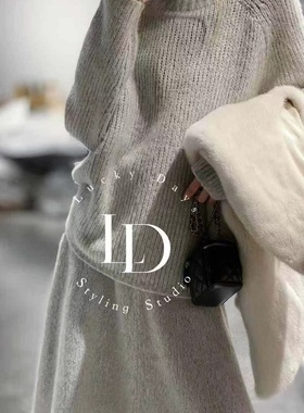 CJZP正版新款 慵懒北欧极简主义 纯色高领气质显瘦羊绒针织衫 女