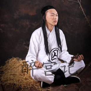 古装睡衣男监狱囚犯服装交领汉服中衣中裤罪犯古代狱服演出服装