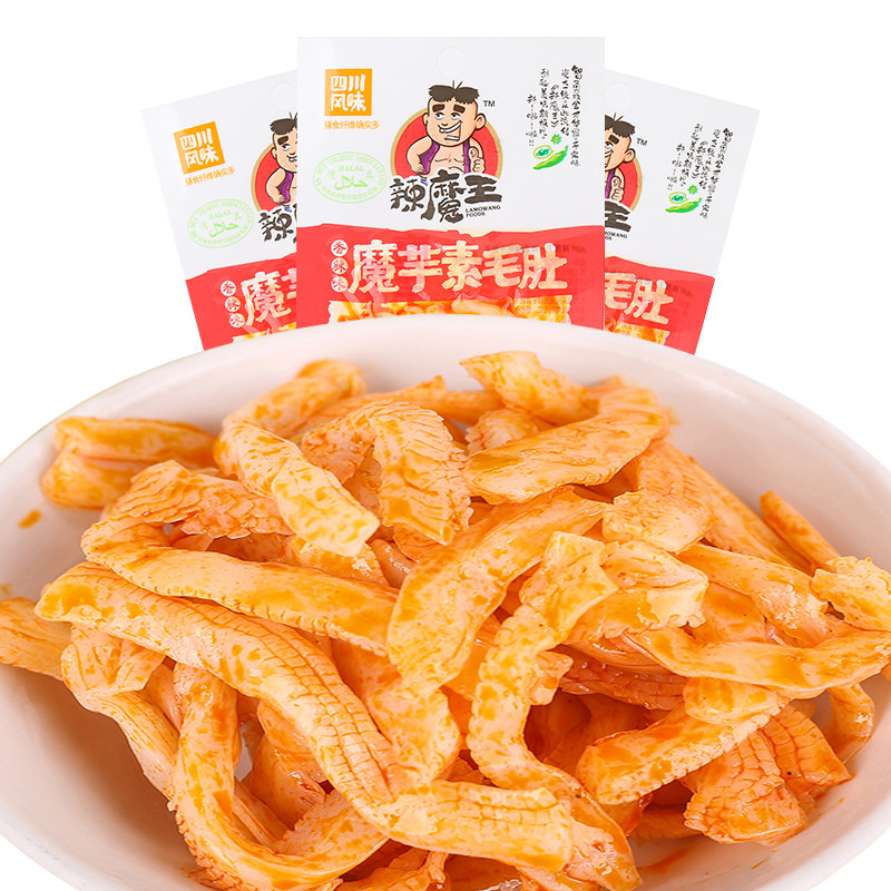 辣魔王素毛肚香辣麻辣魔芋丝魔芋爽零食休闲麻辣零食辣条即食宿