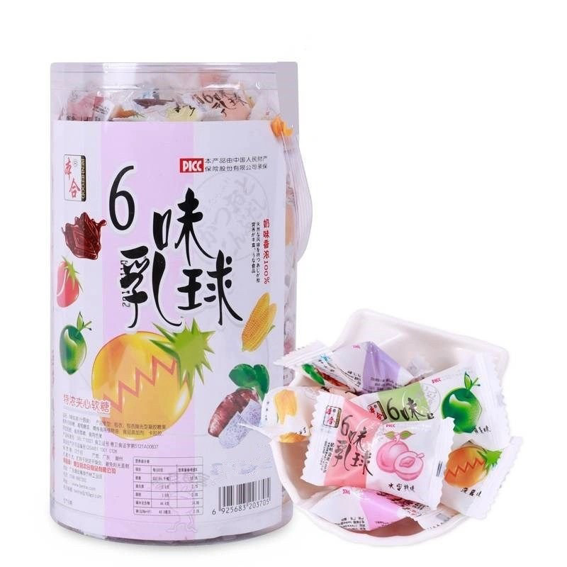 本合六味乳球糖奶糖婚庆喜糖儿童零食糖700g/桶 6味乳球鲜乳软糖