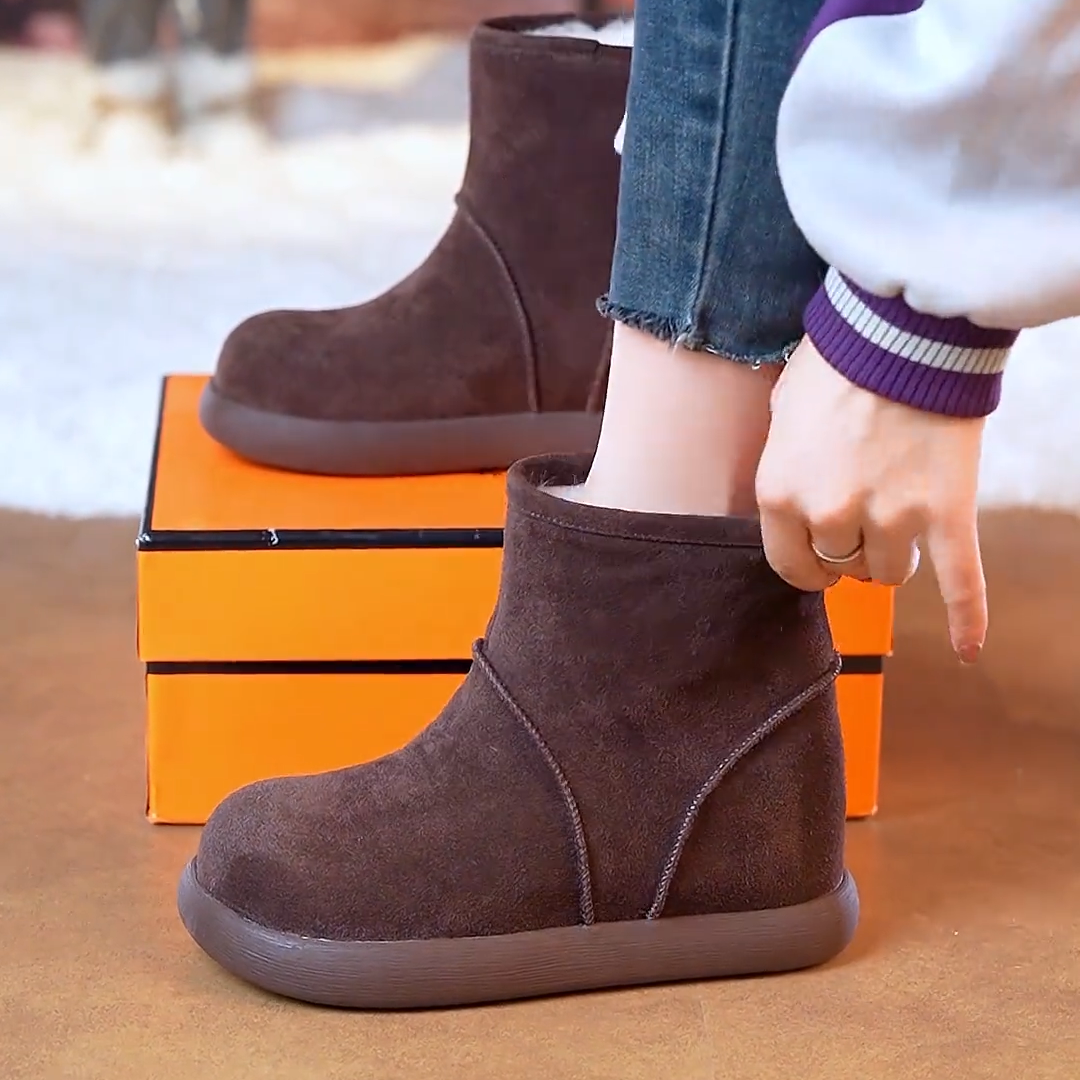雪地靴女2025新款爆款冬季加绒加厚保暖东北棉鞋短筒内增高勃肯鞋