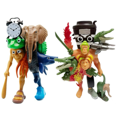 新款外国山海经模型玩具木棍人融合怪火焰刀忍者猴子模型玩具礼物