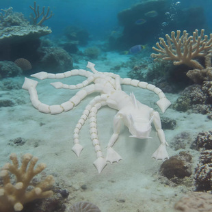 白色海龙利维坦特雷弗亨德森3d打印玩具深海迷航巨兽海怪模型摆件