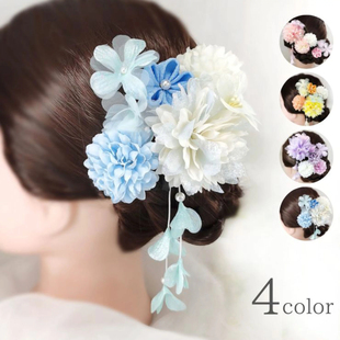 和风童款和服头饰饰品花朵森系甜美糖果色和服浴衣日系球菊发饰