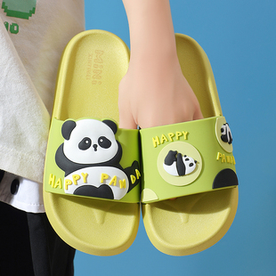 可爱女童居家室内防滑小孩大童凉拖 2025新款 熊猫儿童拖鞋 男童夏季