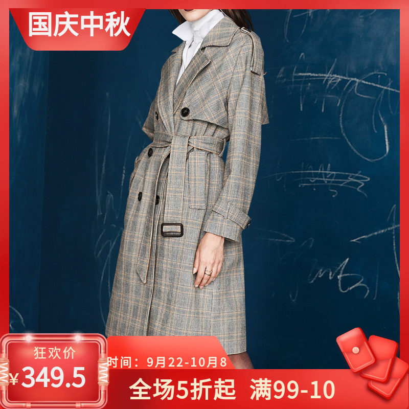 格子风衣女中长款春秋2020新款过膝宽松复古气质英伦风早春外套女