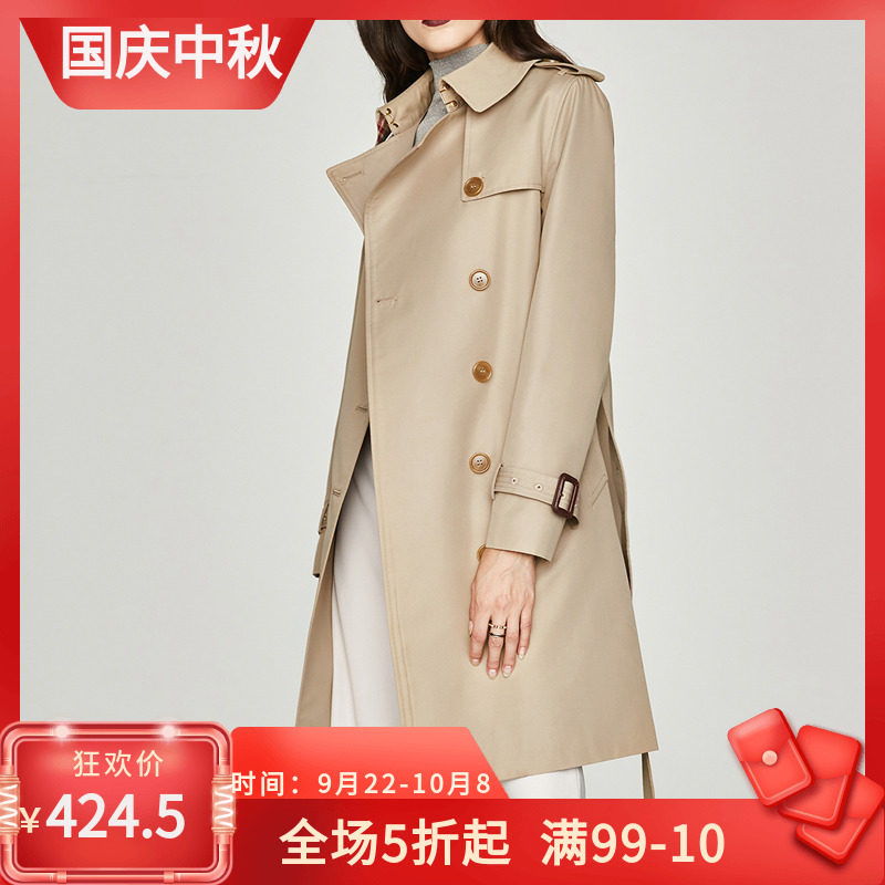 垂感英伦风风衣女中长款2020春秋休闲工装修身气质春装外套女新款