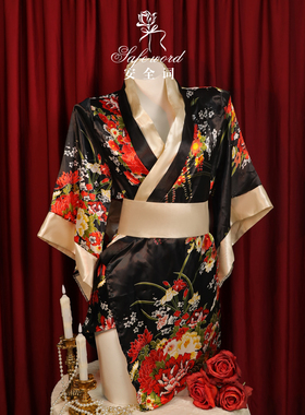 AQC安全词「和风剧本」日式纯欲和服三点家居服睡裙女蝴蝶结系带