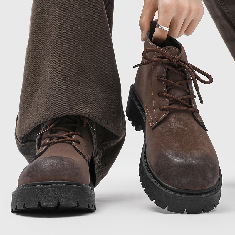 马丁靴男高帮英伦复古大头皮鞋