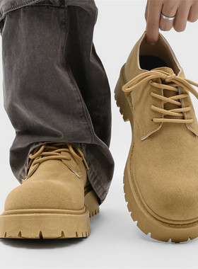 马丁靴男款复古工装鞋增高德比鞋