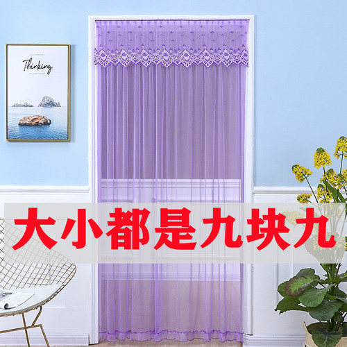 夏季防蚊子纱门帘免打孔防蚊蝇蕾丝门帘魔术贴门帘