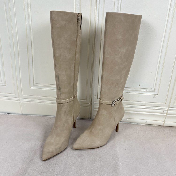 Lady Shoes 外贸原单女靴微瑕尖头纯色细跟皮带扣侧拉链时装长靴,女鞋,时装靴,淘宝优惠券,粉丝福利购,淘宝优惠卷