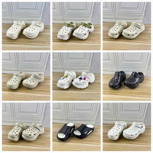 Lady Shoes外贸原单杂款女鞋37-39码休闲百搭圆头厚底洞洞鞋拖鞋