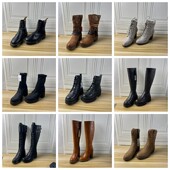 Shoes杂款 35码 外贸原单独码 Lady 女靴尖头时尚 通勤粗跟短靴长靴