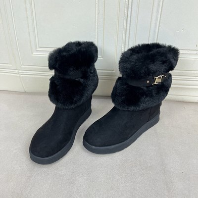 圆头厚底雪地靴简约时尚新款