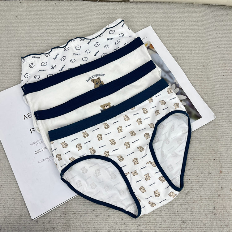 印花中腰全棉裆透气舒适三角裤