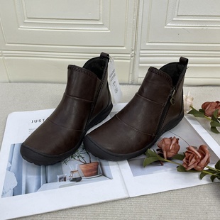 外贸原单轻便户外休闲鞋平底短靴内里带毛保暖舒适防滑耐磨时尚