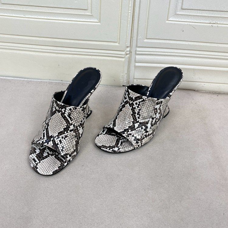 外贸原单圆头异型鞋跟shoes时尚百搭半拖夏季女鞋欧美简约大气款