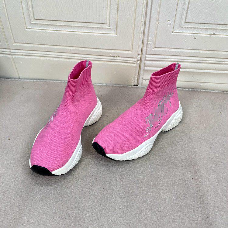 外贸原单女鞋微瑕新款时尚百搭通勤厚底休闲针织面时装袜靴老爹鞋