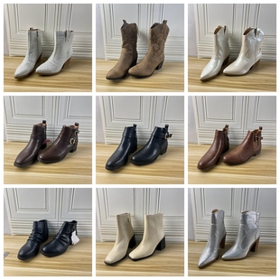 新款 Lady 短靴简约时尚 杂款 孤品捡漏百搭圆头靴 Shoes外贸原单43码