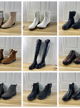 Lady Shoes外贸原单42码杂款短靴简约时尚新款孤品简约圆头长靴