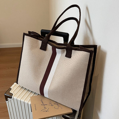 通勤购物袋大容量帆布单肩托特包