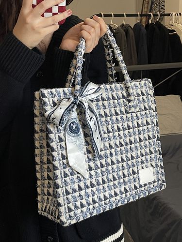 格子托特包大容量通勤包