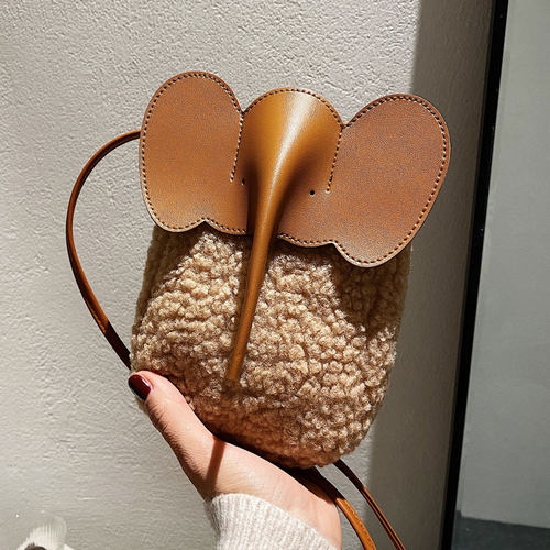 羊羔毛手机包毛毛绒百搭斜挎包