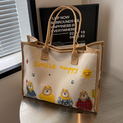 手提购物袋单肩通勤包百搭妈咪包