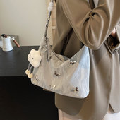 大容量通勤腋下包包女2026新款 蝴蝶结单肩包百搭高级感斜挎包 时尚