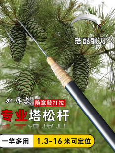 打松塔伸缩杆打窝专用杆多功能核桃割草神器碳素20米槟榔钩子长杆