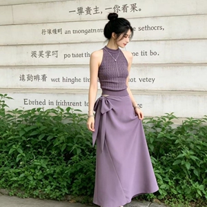 2026年时尚套装无袖背心连衣裙女装夏季绝美穿搭套裙