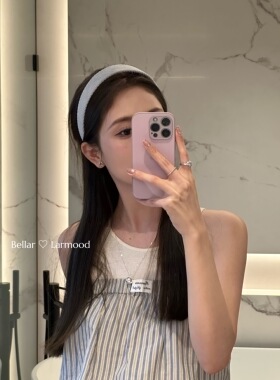 Bellar / Larmood vintage 淡粉&灰蓝灯芯绒系列handmade发箍发圈