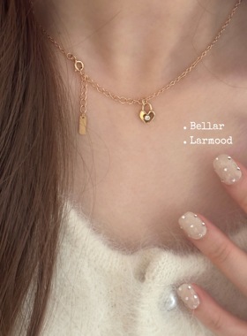 Bellar925精致迷你爱心锁骨项链