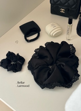 Bellar / larmood black lace vintage 少女甜美 黑色蕾丝 发圈