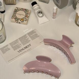 Bellar / larmood Pink 甜心少女淡淡粉系列 闪果冻质感盘发抓夹