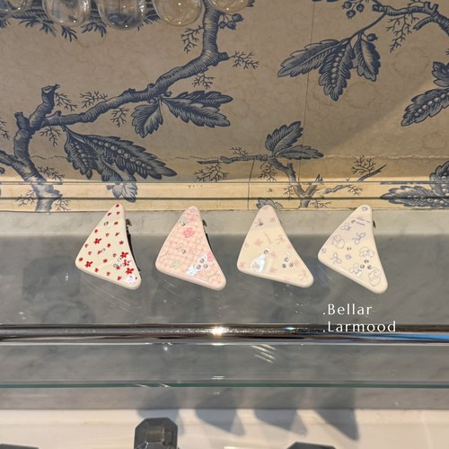 原创碎花美式复古甜心刘海发夹