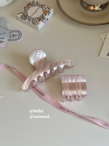 Bellar甜美粉嫩盘发抓夹